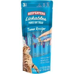 Beefeaters Lickables Tuna Puree Recipe Cat Treat, 1.59-oz Bag, Case Of 12