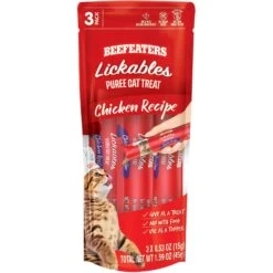 Beefeaters Lickables Chicken Puree Recipe Cat Treat, 1.59-oz Bag, Case Of 12