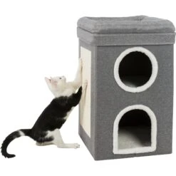 TRIXIE Saul 2-Story Cat Condo & Perch, Gray -Trixie || Catit || Nature's Miracle Shop 333730 PT2. AC SS1800 V1634088421