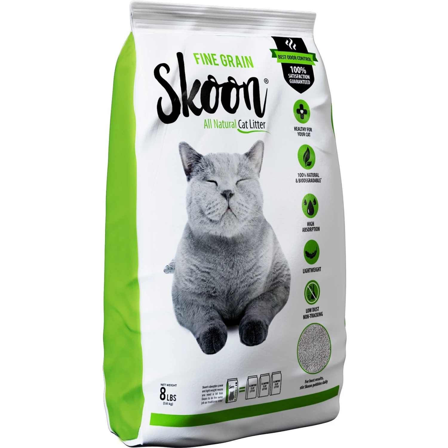Skoon All Natural Fine-Grain Unscented Non-Clumping Cat Litter 3 Skoon All Natural Fine-Grain Unscented Non-Clumping Cat Litter