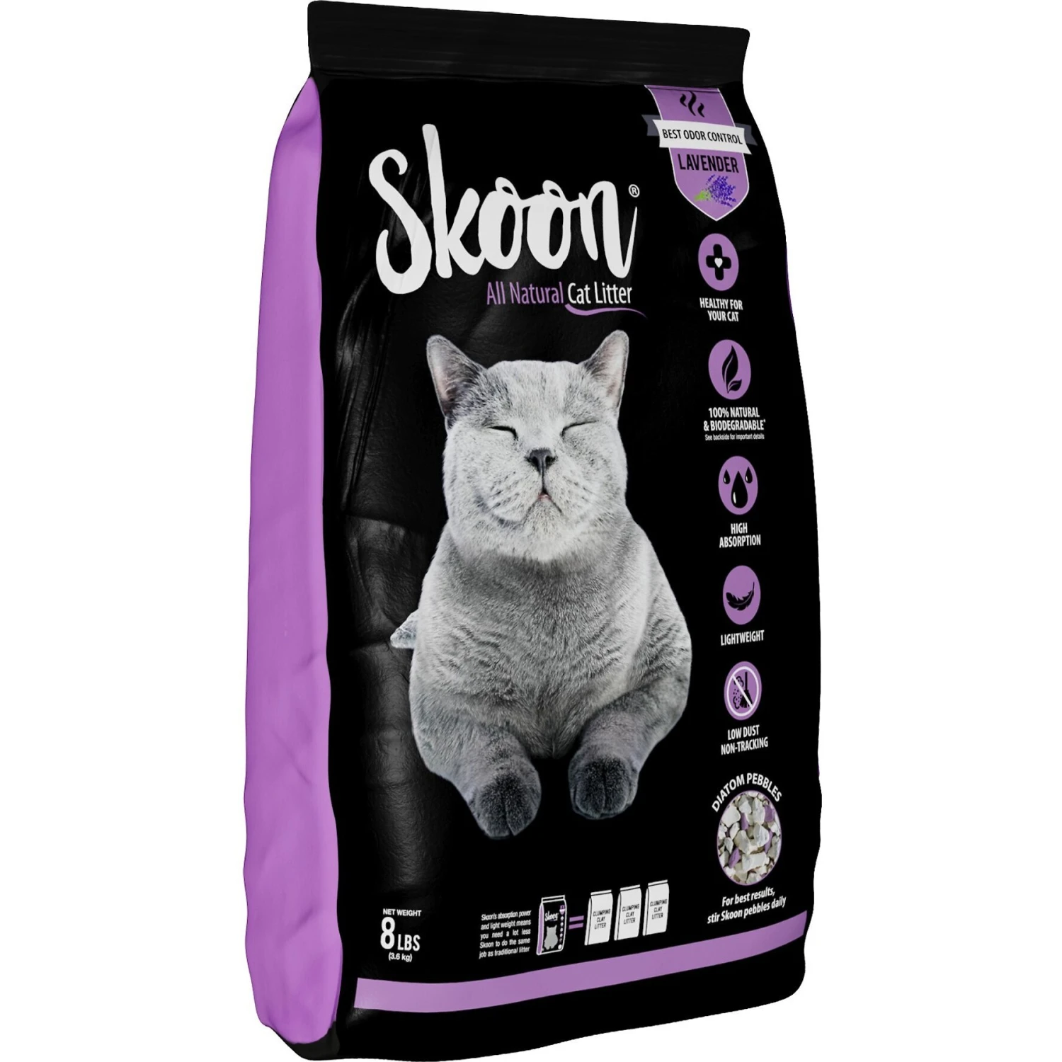 Skoon All Natural Lavender Scented Non-Clumping Cat Litter, 8-lb Bag 3 Skoon All Natural Lavender Scented Non-Clumping Cat Litter, 8-lb Bag
