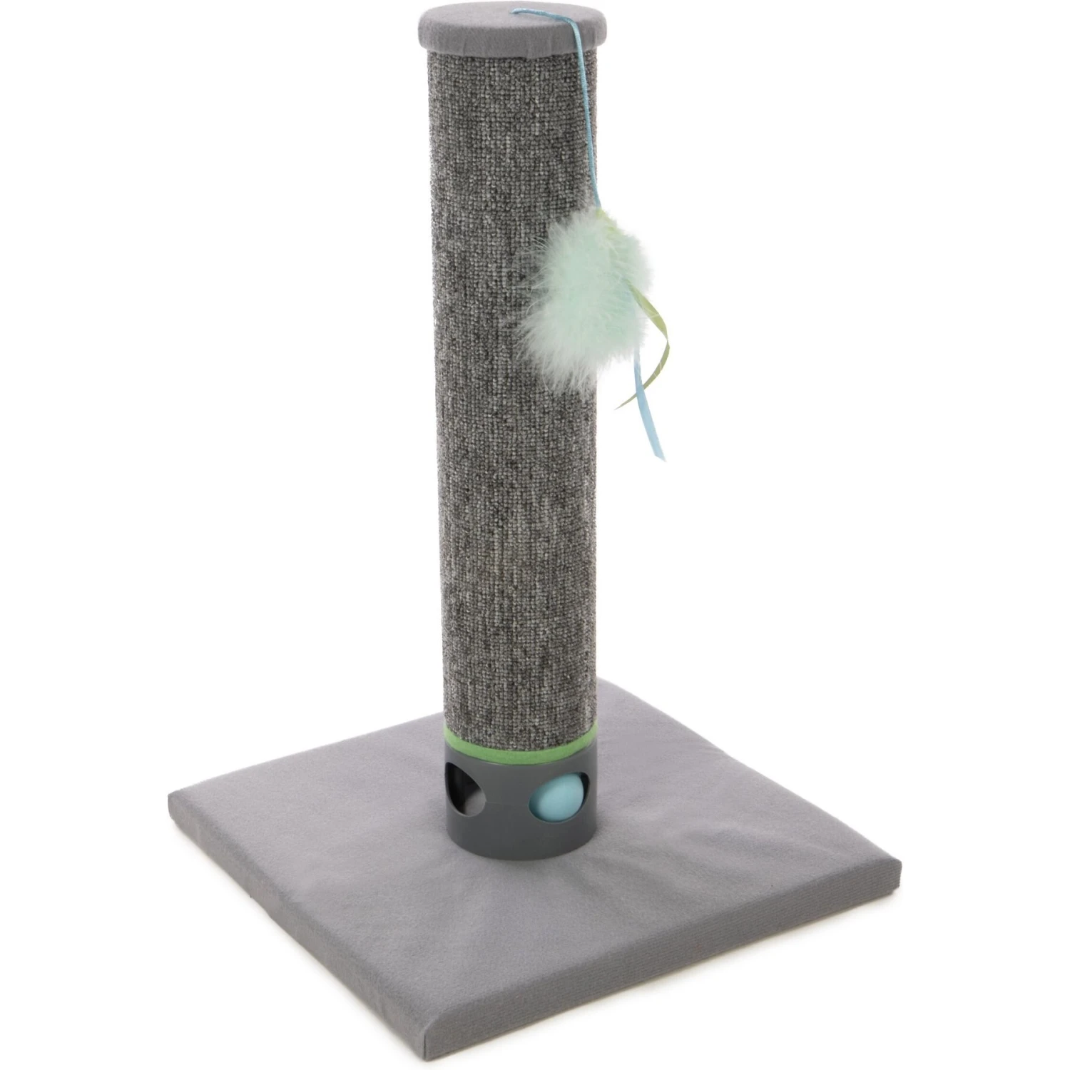 SmartyKat Playful Post Carpet Cat Scratching Post With Track Toy Base 4 SmartyKat Playful Post Carpet Cat Scratching Post With Track Toy Base - Image 2