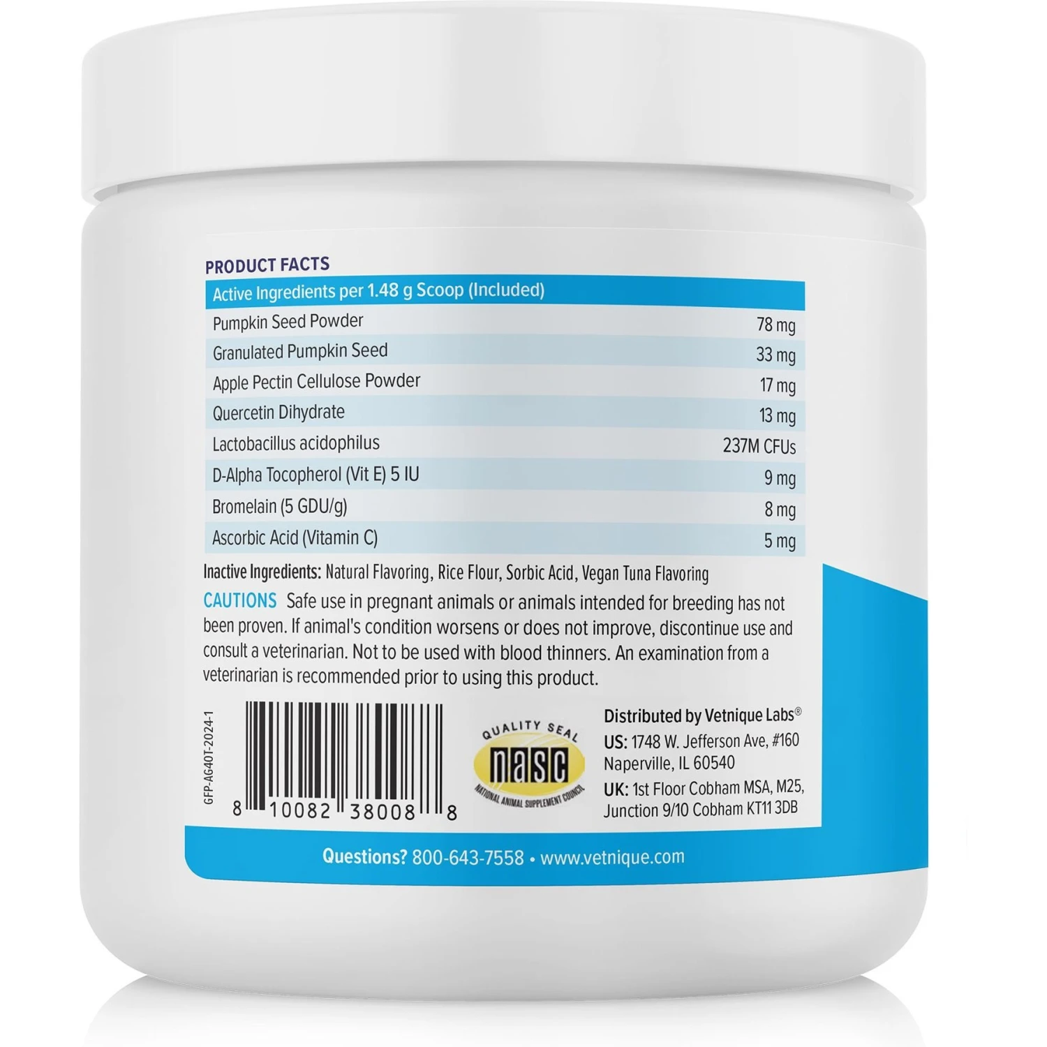 Vetnique Labs Glandex Tuna Flavored Powder Digestive Supplement For Cats 4 Vetnique Labs Glandex Tuna Flavored Powder Digestive Supplement For Cats - Image 2