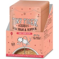 Tiny Tiger Lickables Stew Tuna & Shrimp Recipe Cat Treat & Topper