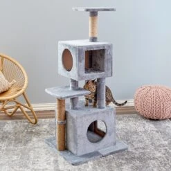 Two By Two The Empire Cat Tree, Medium, Grey 12 Two By Two The Empire Cat Tree, Medium, Grey -Trixie || Catit || Nature's Miracle Shop 346909 PT3. AC SS1800 V1638315170