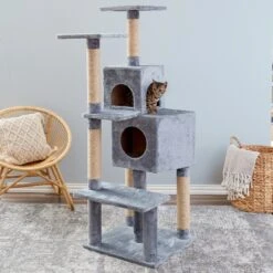 Two By Two The Ambrosia Cat Tree, Large, Grey -Trixie || Catit || Nature's Miracle Shop 346915 PT3. AC SS1800 V1638315125