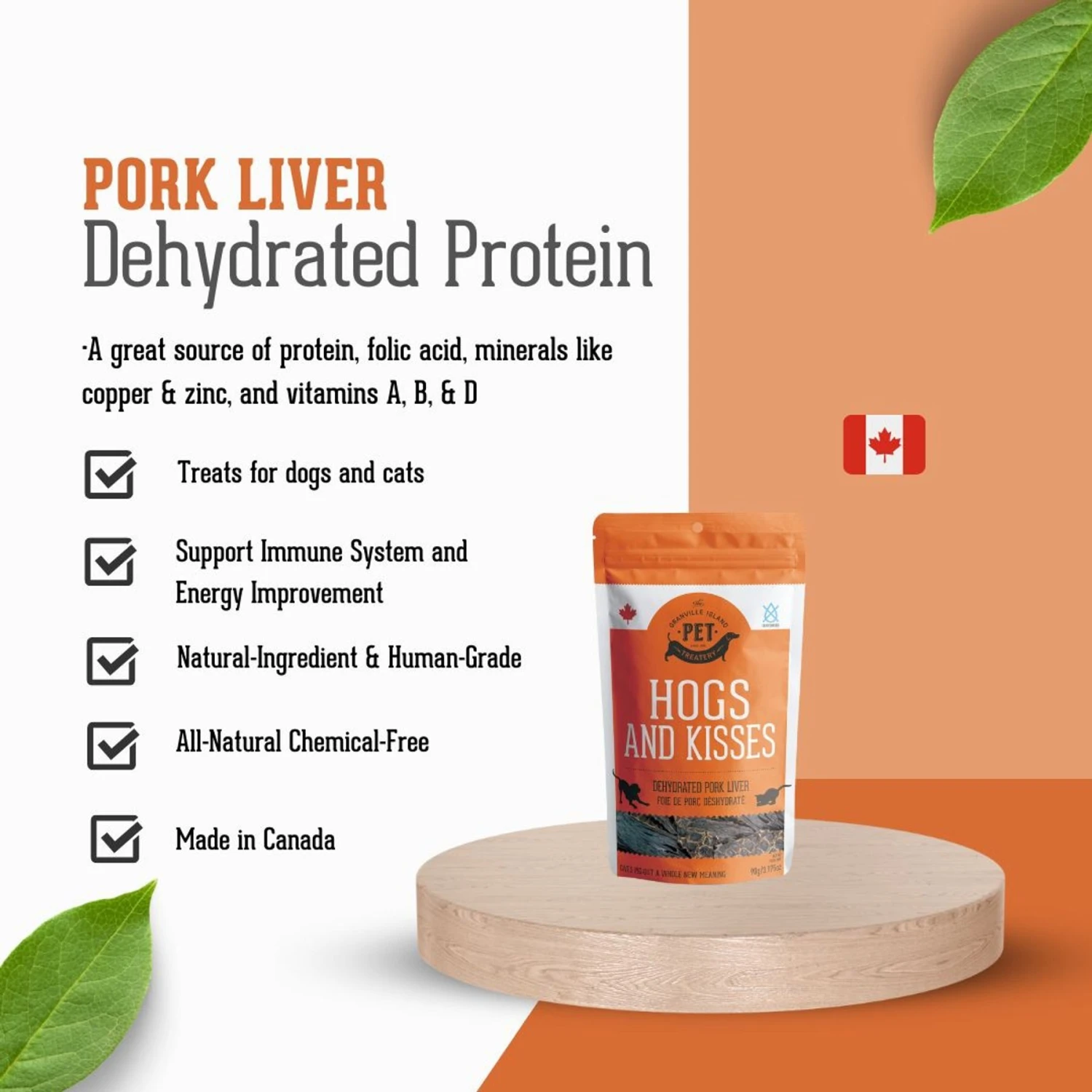 The Granville Island Pet Treatery Hogs & Kisses Dehydrated Pork Liver Dog & Cat Treats, 3.17-oz Bag 6 The Granville Island Pet Treatery Hogs & Kisses Dehydrated Pork Liver Dog & Cat Treats, 3.17-oz Bag - Image 4