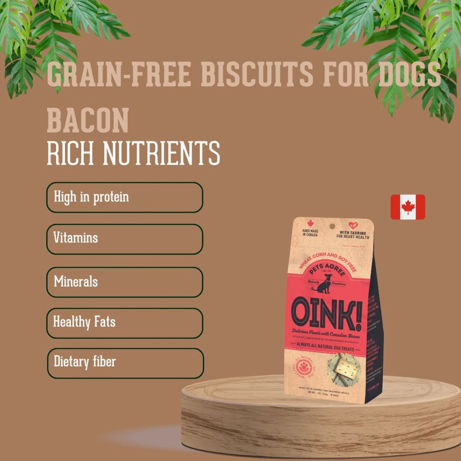 The Granville Island Pet Treatery OINK! Pets Agree Grain-Free Bacon Flavored Dog Treats, 16-oz Bag 6 The Granville Island Pet Treatery OINK! Pets Agree Grain-Free Bacon Flavored Dog Treats, 16-oz Bag - Image 4