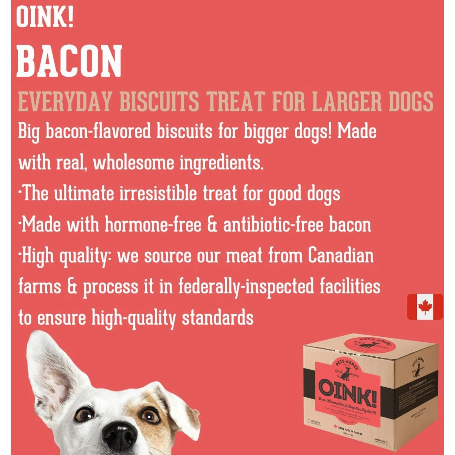 The Granville Island Pet Treatery Oink! Pets Agree Bacon Flavored Dog Treats, 32-oz Bag, Large 5 The Granville Island Pet Treatery Oink! Pets Agree Bacon Flavored Dog Treats, 32-oz Bag, Large - Image 3