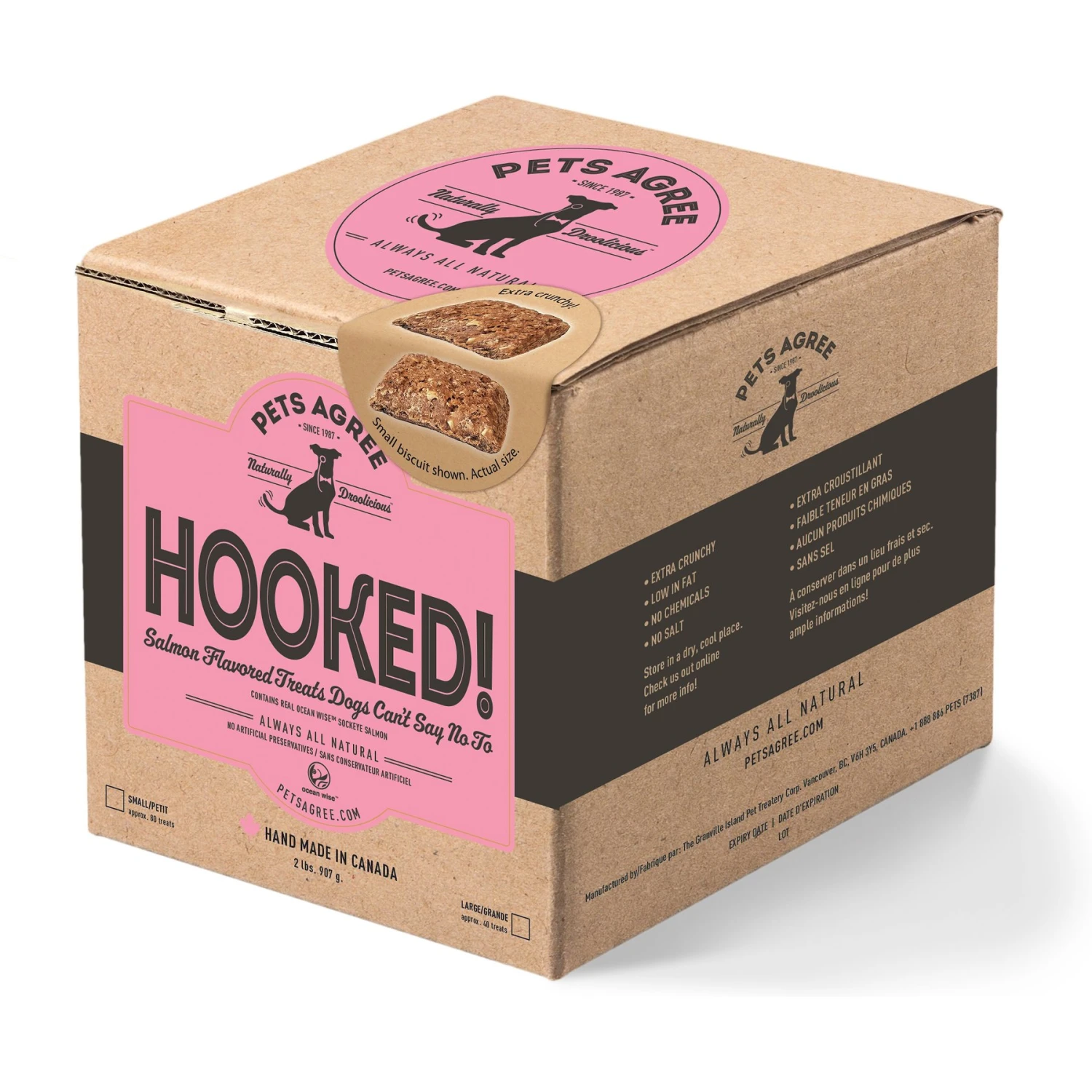 The Granville Island Pet Treatery Hooked! Pets Agree Salmon Flavored Dog Treats, 32-oz Bag, Large 3 The Granville Island Pet Treatery Hooked! Pets Agree Salmon Flavored Dog Treats, 32-oz Bag, Large