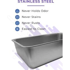 IPrimio Stainless Steel Cat Litter Box, X-Large -Trixie || Catit || Nature's Miracle Shop 352817 PT2. AC SS1800 V1642529486