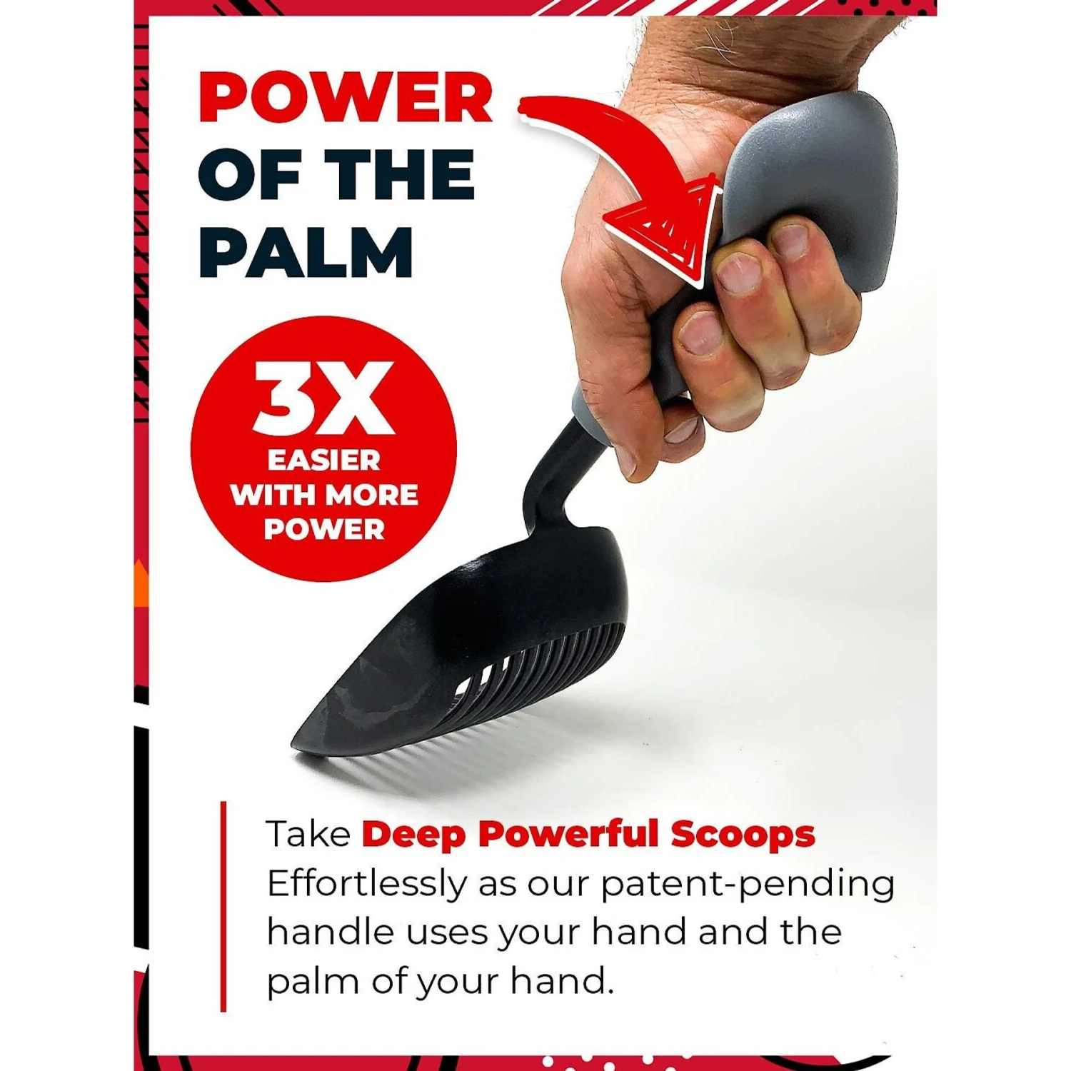 IPrimio Non Stick Coated Aluminum, Cat Scooper, X-Large, Black 4 IPrimio Non Stick Coated Aluminum, Cat Scooper, X-Large, Black - Image 2