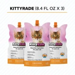 Tonisity KittyRade Isotonic Drink Chicken Flavored Liquid Digestive Supplement For Cats, 250-ml Pouch, Pack Of 3
