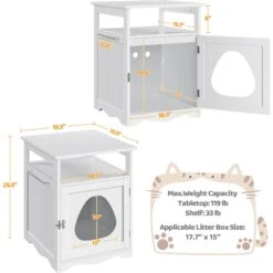 Yaheetech End Table Cat Litter Box Enclosure With Wooden Structure Open Shelf -Trixie || Catit || Nature's Miracle Shop 354090 PT2. AC SS1800 V1697758535
