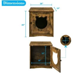 Sweet Barks Enclosed House Side Table Cat Litter Box, Rustic Brown -Trixie || Catit || Nature's Miracle Shop 354503 PT3. AC SS1800 V1640043731