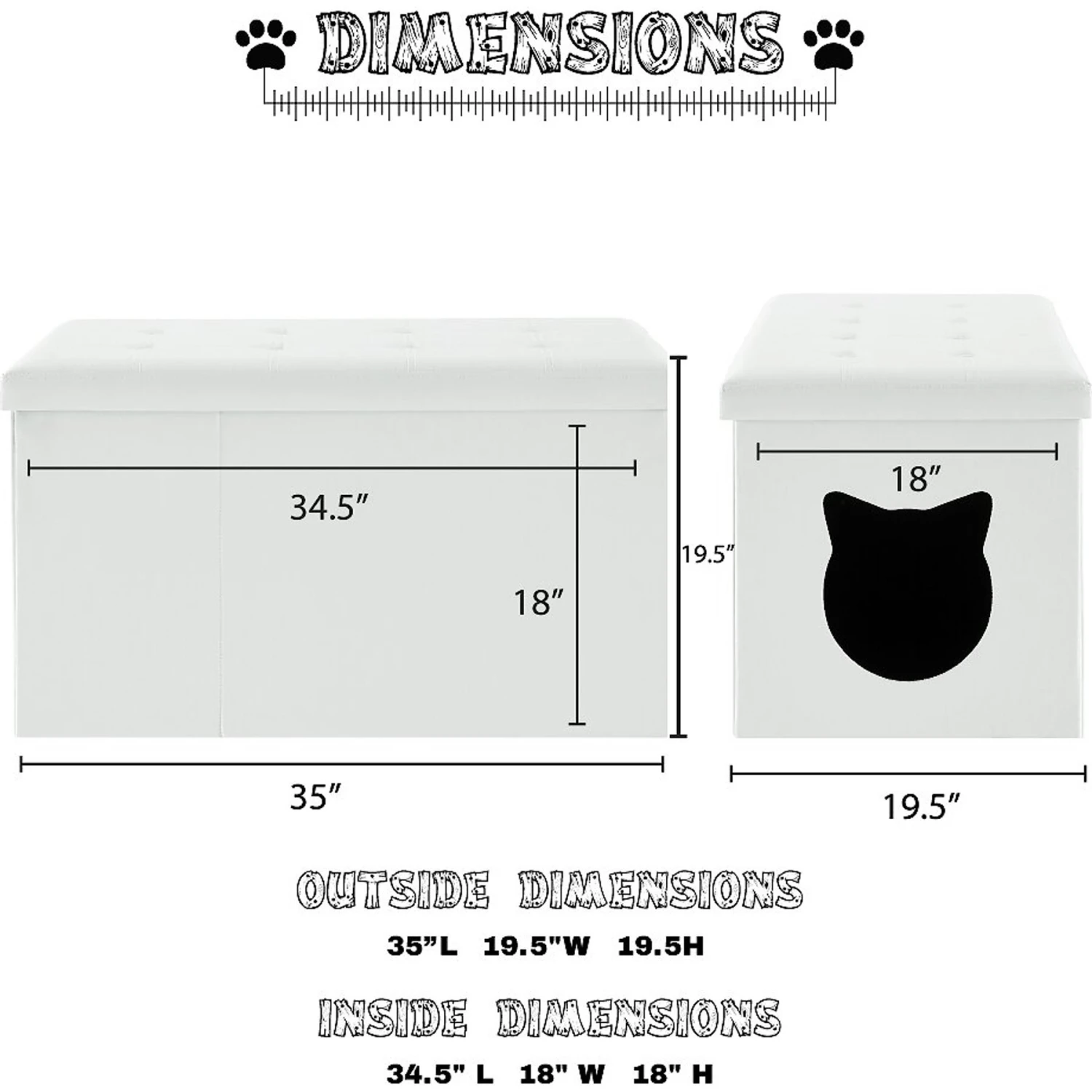 Sweet Barks Designer Enclosure Hidden Washroom Bench Ottoman Cat Litter Box 5 Sweet Barks Designer Enclosure Hidden Washroom Bench Ottoman Cat Litter Box - Image 3
