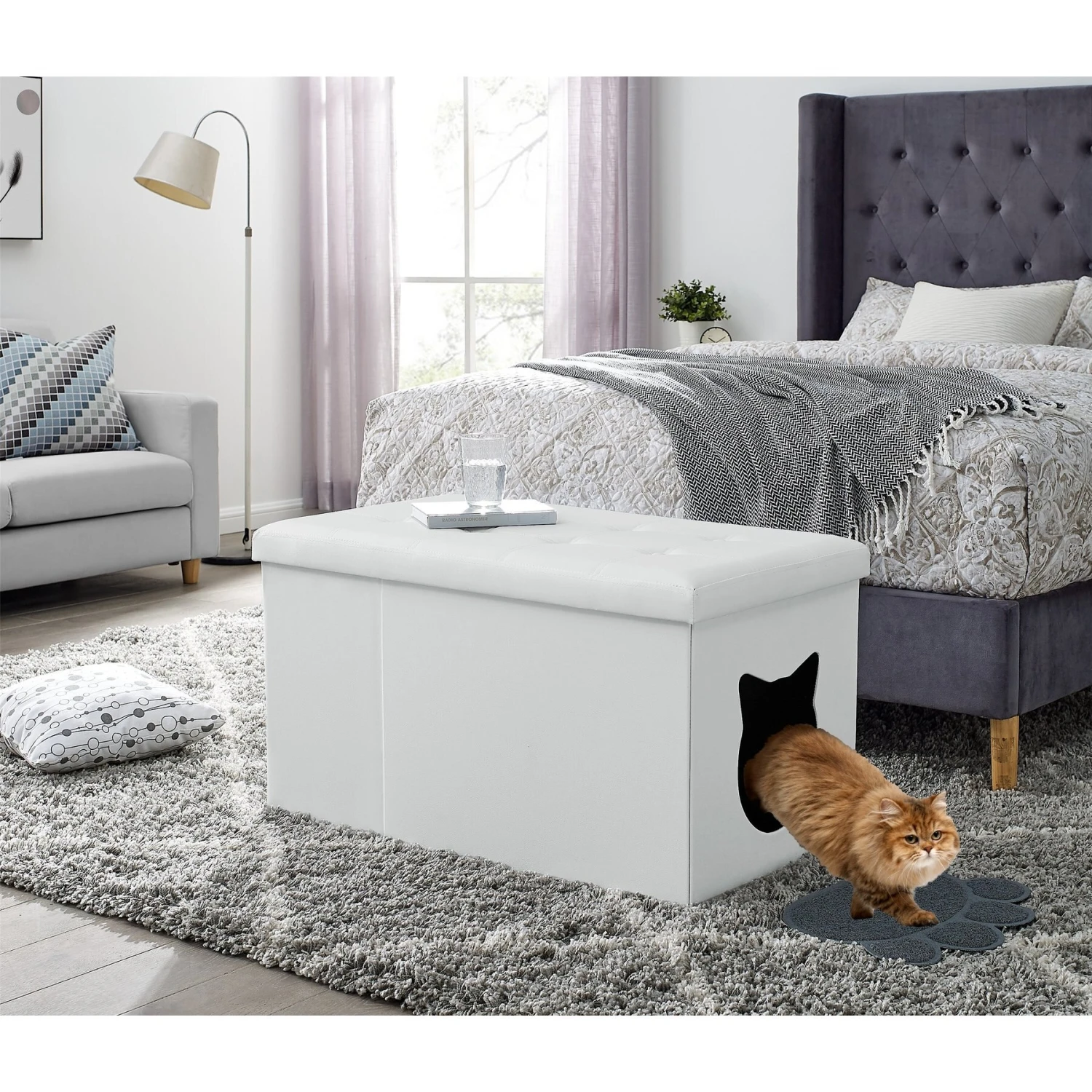 Sweet Barks Designer Enclosure Hidden Washroom Bench Ottoman Cat Litter Box 8 Sweet Barks Designer Enclosure Hidden Washroom Bench Ottoman Cat Litter Box - Image 6