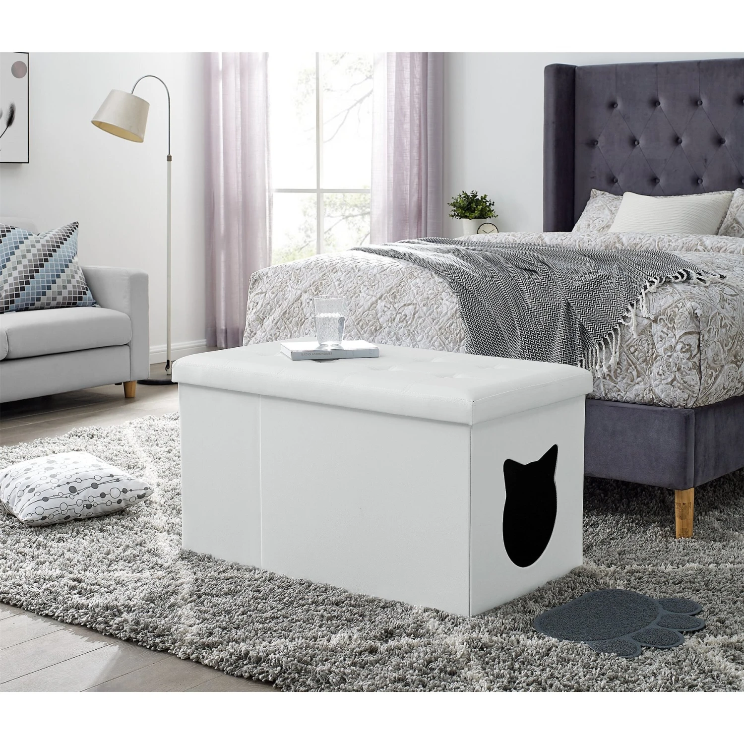 Sweet Barks Designer Enclosure Hidden Washroom Bench Ottoman Cat Litter Box 9 Sweet Barks Designer Enclosure Hidden Washroom Bench Ottoman Cat Litter Box - Image 7