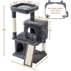 Yaheetech 3 Tiers 42-in Plush Cat Tower With Double Cat Condo -Trixie || Catit || Nature's Miracle Shop 358005 PT2. AC SS1800 V1642691793