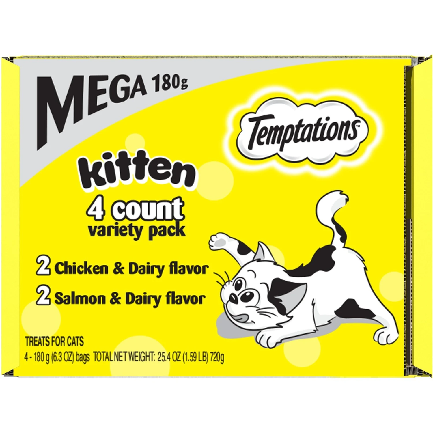 Temptations Chicken & Dairy & Salmon & Dairy Flavor Soft & Crunchy Kitten Treat Multipack, 6.3-oz, 4 Pack 4 Temptations Chicken & Dairy & Salmon & Dairy Flavor Soft & Crunchy Kitten Treat Multipack, 6.3-oz, 4 Pack - Image 2