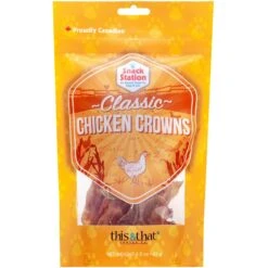 This And That Canine Company Snack Station Chicken Crowns Dehydrated Cat & Dog Treats, 1.5-oz Bag