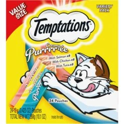 Temptations Creamy Puree Salmon, Chicken & Tuna Variety Pack Lickable Cat Treats