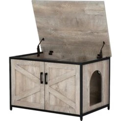 Unipaws Cat Litter Box Enclosure With Top Opening, Weathered Gray 12 Unipaws Cat Litter Box Enclosure With Top Opening, Weathered Gray -Trixie || Catit || Nature's Miracle Shop 373041 PT2. AC SS1800 V1647033734