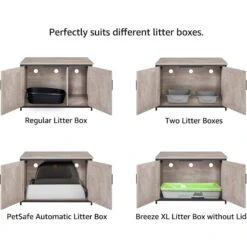 Unipaws Cat Litter Box Enclosure With Top Opening, Weathered Gray 17 Unipaws Cat Litter Box Enclosure With Top Opening, Weathered Gray -Trixie || Catit || Nature's Miracle Shop 373041 PT7. AC SS1800 V1657657614