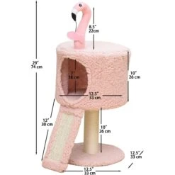 Catry 32-in Flamingo Design With Sisal Scratching Post Cat Tree, Pink -Trixie || Catit || Nature's Miracle Shop 373047 PT2. AC SS1800 V1647010901