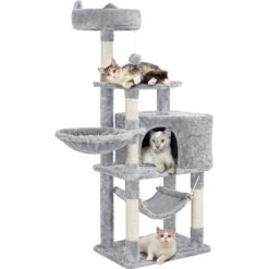 Yaheetech 3-Level Plush Cat Tree, Light Gray, Large -Trixie || Catit || Nature's Miracle Shop 373193 PT1. AC SS1800 V1647477470