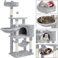 Yaheetech 3-Level Plush Cat Tree, Light Gray, Large -Trixie || Catit || Nature's Miracle Shop 373193 PT3. AC SS1800 V1647470531