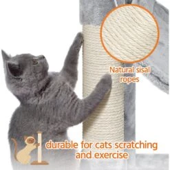 Yaheetech 3-Level Plush Cat Tree, Light Gray, Large -Trixie || Catit || Nature's Miracle Shop 373193 PT6. AC SS1800 V1647470225