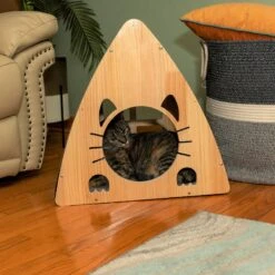 Armarkat Real Wood Triangular Cat Condo, Natural Beige, 22-in -Trixie || Catit || Nature's Miracle Shop 515614 PT5. AC SS1800 V1649340708