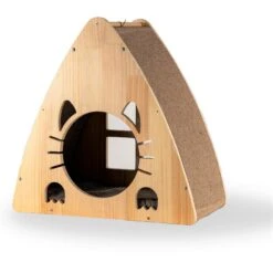 Armarkat Real Wood Triangular Cat Condo, Natural Beige, 22-in -Trixie || Catit || Nature's Miracle Shop 515614 PT7. AC SS1800 V1649340756