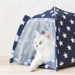 Lovely Caves Stars Dog & Cat Tent, Blue, Medium -Trixie || Catit || Nature's Miracle Shop 525758 PT2. AC SS1800 V1659028194
