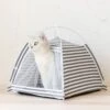 Lovely Caves Stripe Dog & Cat Tent, Gray, Medium -Trixie || Catit || Nature's Miracle Shop 525774 MAIN. AC SS1800 V1657658482