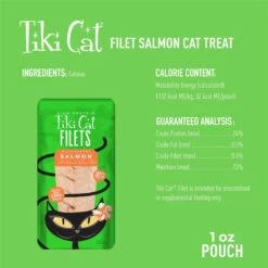 Tiki Cat Salmon Filet Grain-Free Cat Treats, 1-oz Bag, Pack Of 12 -Trixie || Catit || Nature's Miracle Shop 526486 PT3. AC SS1800 V1657658485