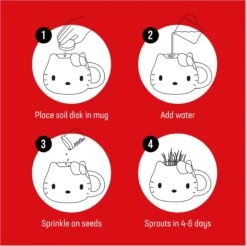 The Cat Ladies Hello Kitty Organic Grass Growing Kit With Organic Seed Mix, Organic Soil & Hello Kitty Mug Planter Cat Catnip Pet Grass -Trixie || Catit || Nature's Miracle Shop 538574 PT6. AC SS1800 V1652466998