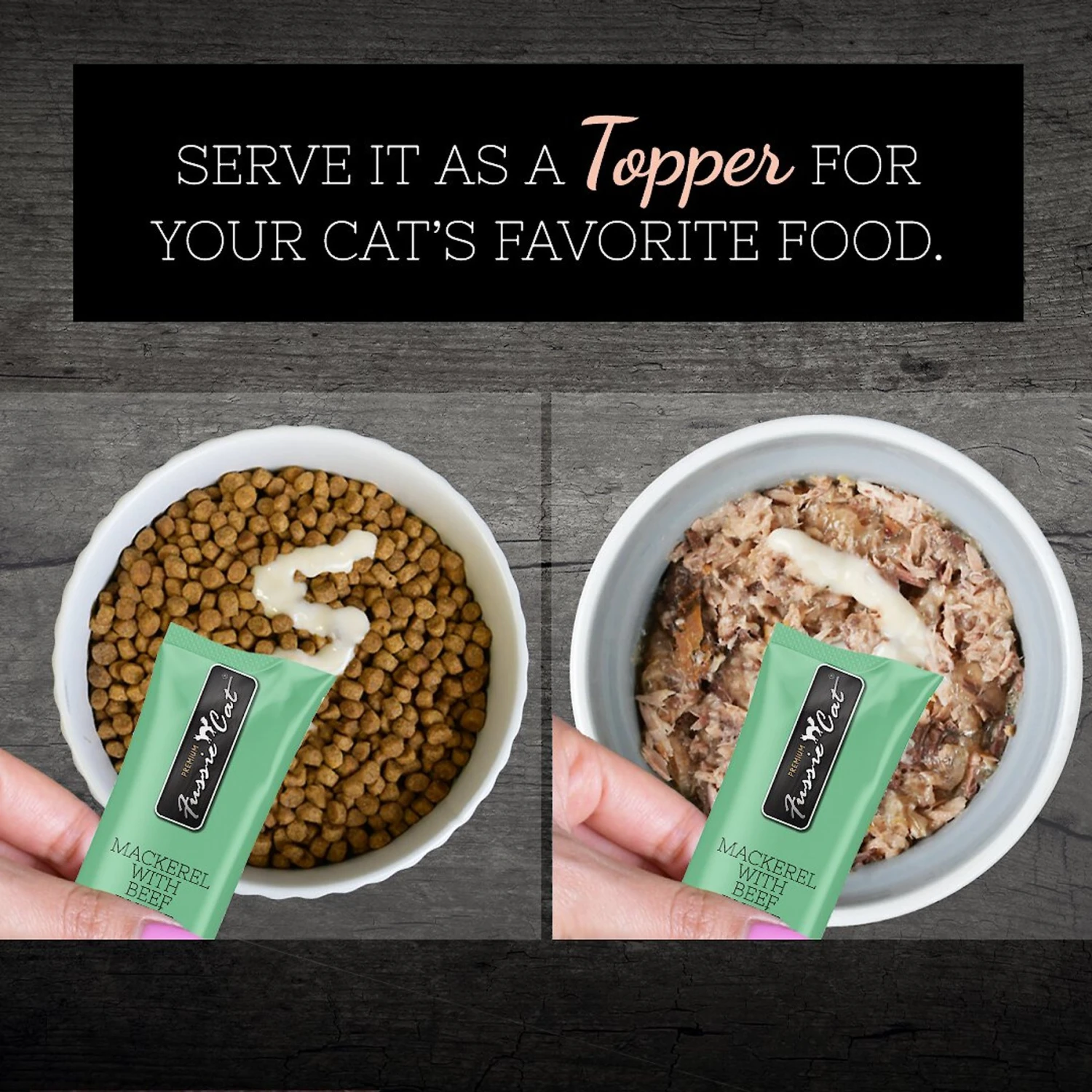 Fussie Cat Mackerel & Beef Puree Lickable Cat Treats, 2-oz Pouch 5 Fussie Cat Mackerel & Beef Puree Lickable Cat Treats, 2-oz Pouch - Image 3