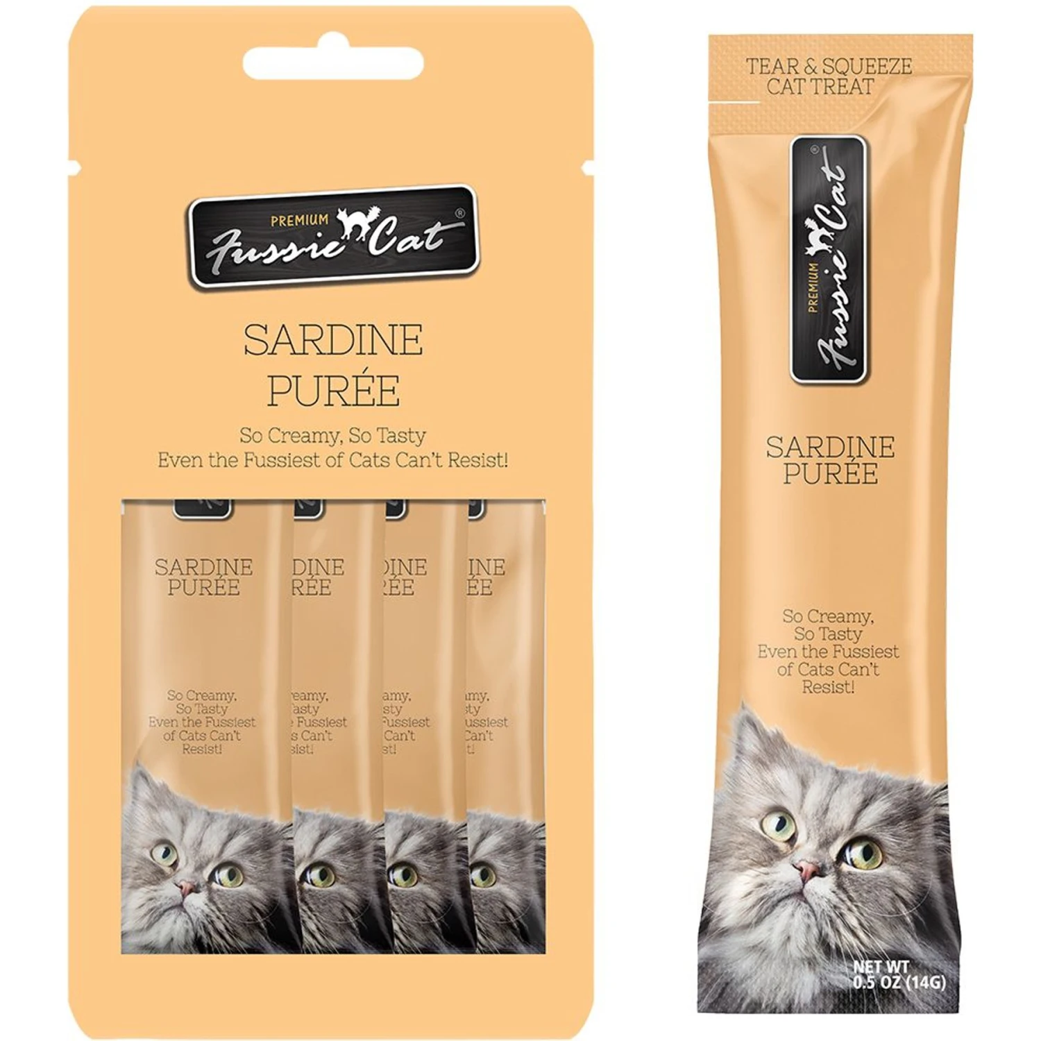 Fussie Cat Sardine Puree Lickable Cat Treats, 2-oz Pouch 3 Fussie Cat Sardine Puree Lickable Cat Treats, 2-oz Pouch