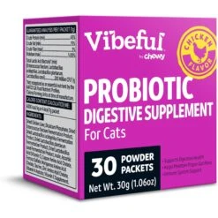 Vibeful Probiotic Gastrointestinal Support Powder Digestive Supplement For Cats