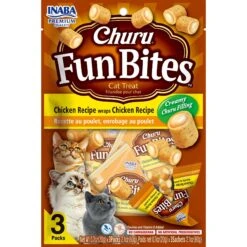 Inaba Cat Churu Fun Bites Chicken Flavored Wraps Natural Chewy Cat Treats, 2.1-oz, 3 Count