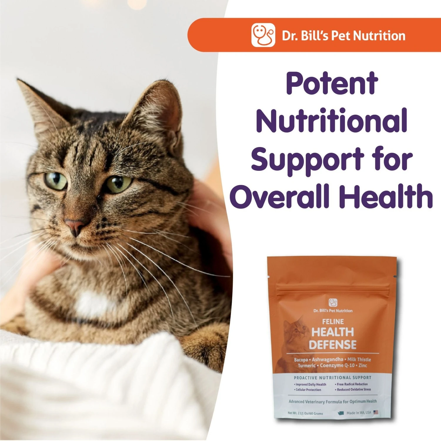 Dr. Bill's Pet Nutrition Feline Health Defense Cat Supplement Powder, 60-gm Pouch 9 Dr. Bill's Pet Nutrition Feline Health Defense Cat Supplement Powder, 60-gm Pouch - Image 7