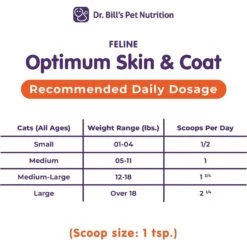 Dr. Bill's Pet Nutrition Feline Optimum Skin & Coat Cat Supplement, 180-gm Pouch -Trixie || Catit || Nature's Miracle Shop 577510 PT5. AC SS1800 V1673976561