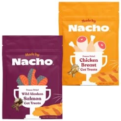Made By Nacho Freeze-Dried Wild Alaskan Salmon Cat Treats & Made By Nacho Freeze-Dried Chicken Breast Cat Treats