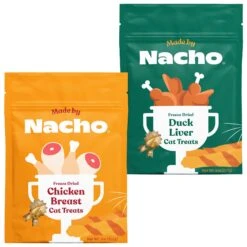 Made By Nacho Freeze-Dried Chicken Breast Cat Treats & Made By Nacho Freeze-Dried Duck Liver Cat Treats