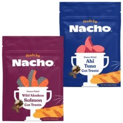 Made By Nacho Freeze-Dried Wild Alaskan Salmon Cat Treats & Made By Nacho Freeze-Dried Ahi Tuna Cat Treats