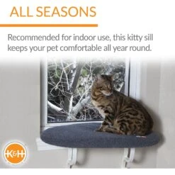 K&H Pet Products Kitty Sill Cat Window Perch Shelf Cushioned Cat Window Seat, Unheated, Gray -Trixie || Catit || Nature's Miracle Shop 612078 PT3. AC SS1800 V1659490826