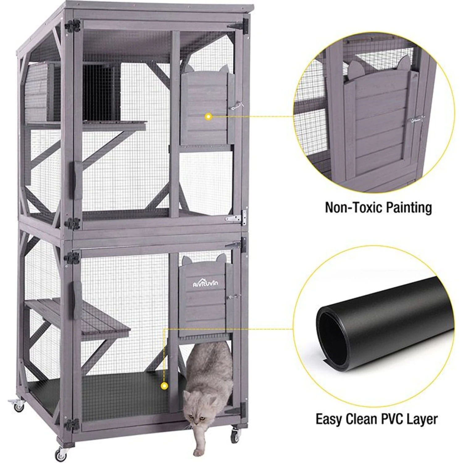 Aivituvin Catio Outdoor Cat House 4 Aivituvin Catio Outdoor Cat House - Image 2