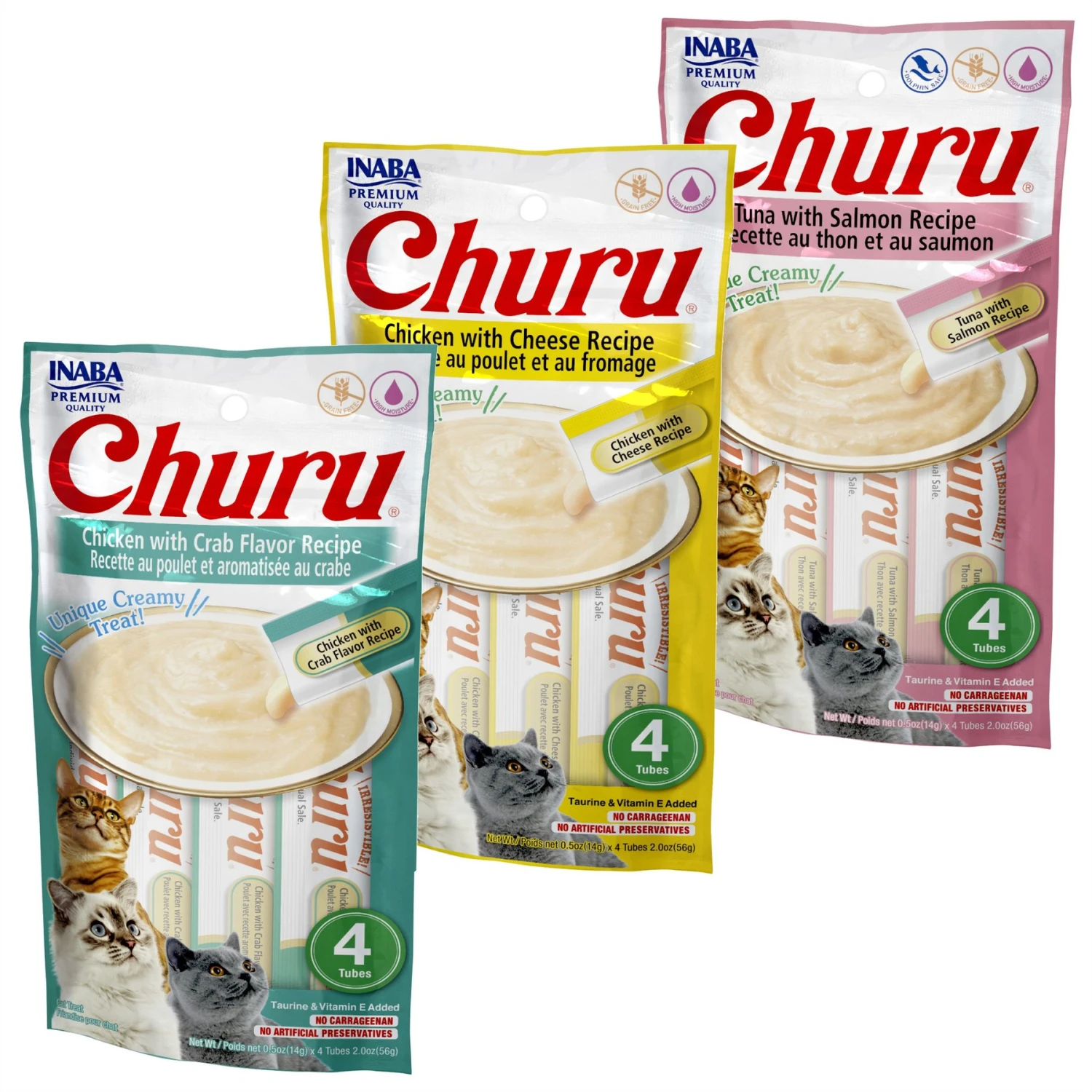Inaba Churu Grain-Free Chicken With Cheese Puree Lickable Cat Treat + 2 Items 3 Inaba Churu Grain-Free Chicken With Cheese Puree Lickable Cat Treat + 2 Items
